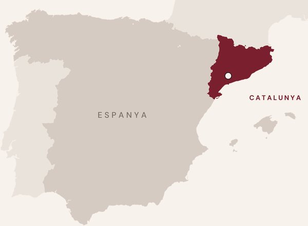 Mapa d’Espanya amb Catalunya i la Conca de Barberà destacades al nord-est